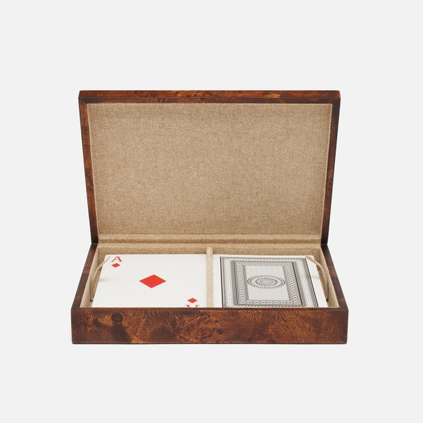 Windsor Card Box Dark Honey Burl