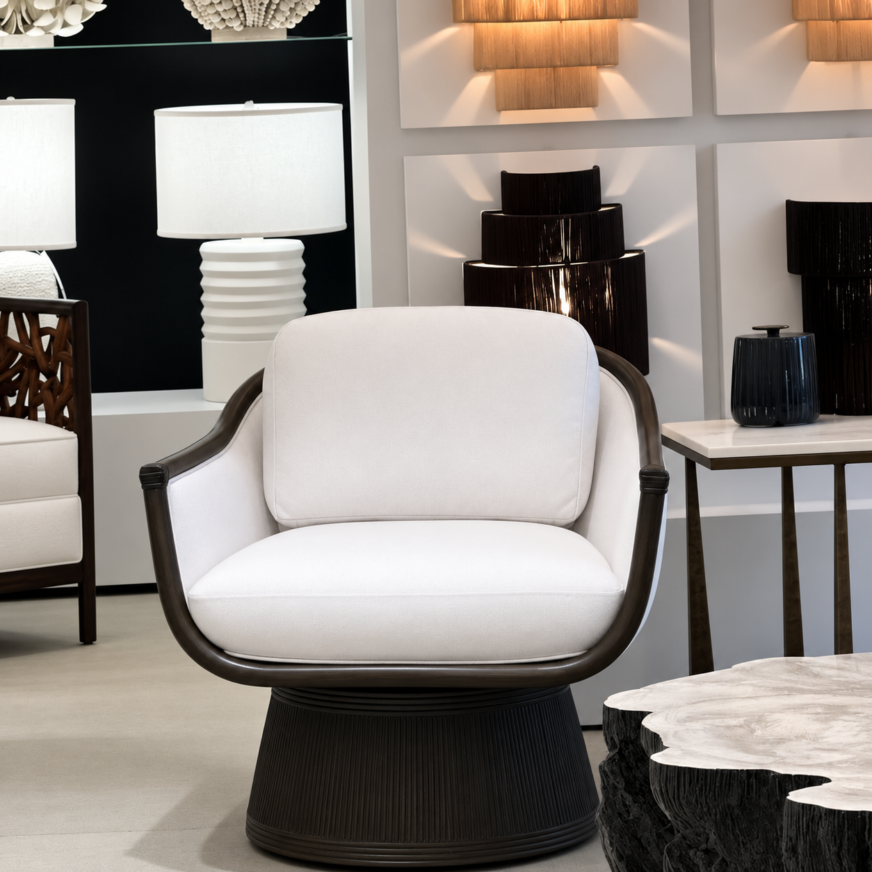 Baldwin white and black chair market photo