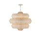 Rattan pendant light with a white background