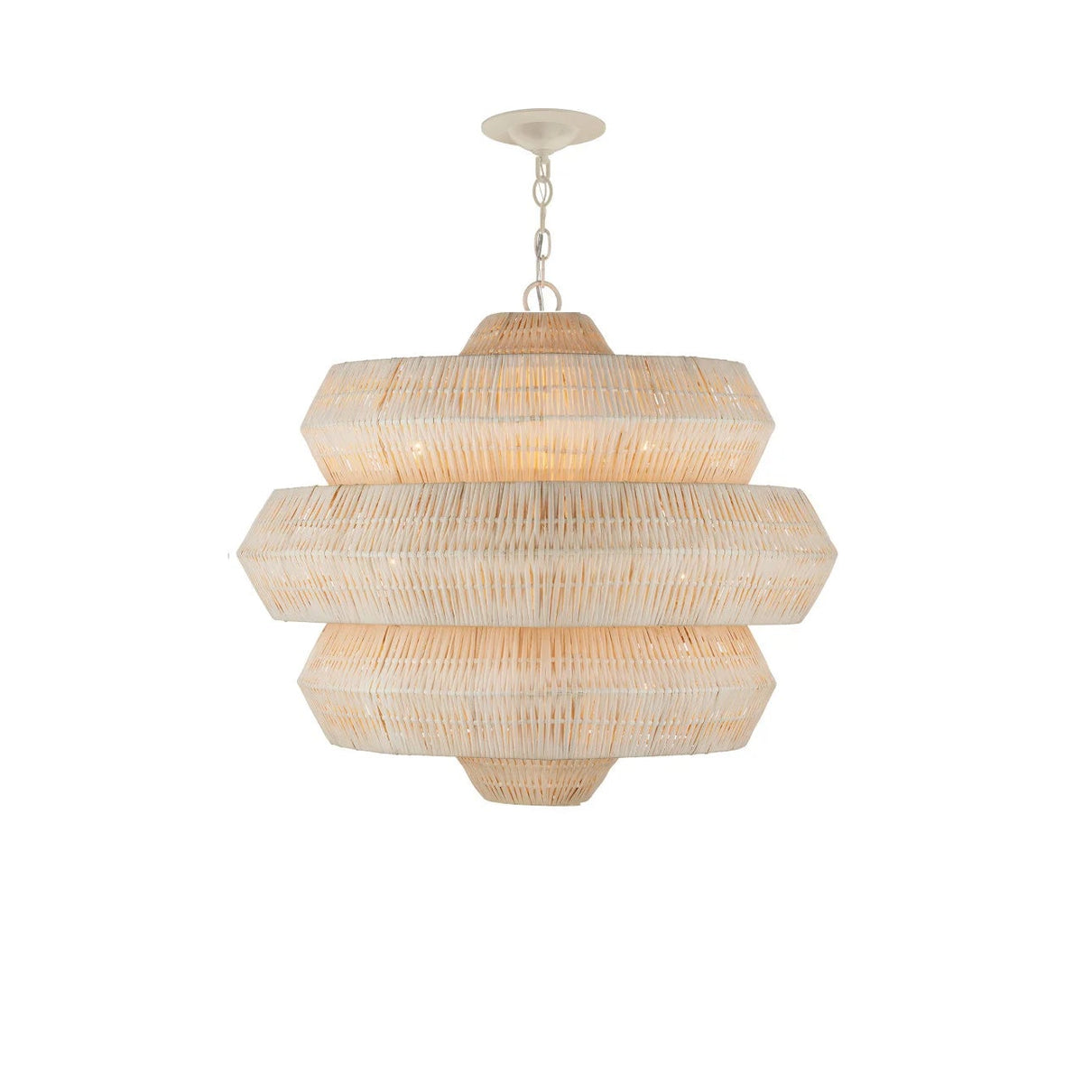 Rattan pendant light with a white background