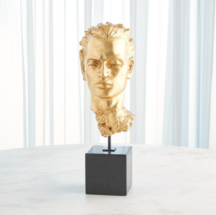 Gilded Portrait Sculpture Gold Leaf