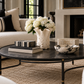 vase off white flowers coffee table living room