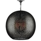 Black spherical pendant light on a white background