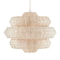 Woven pendant light with a white background