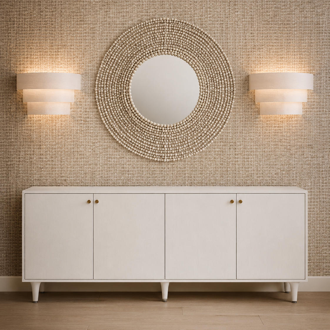 Ramon 4 Door 72” Buffet Pristine Vintage Faux Shagreen