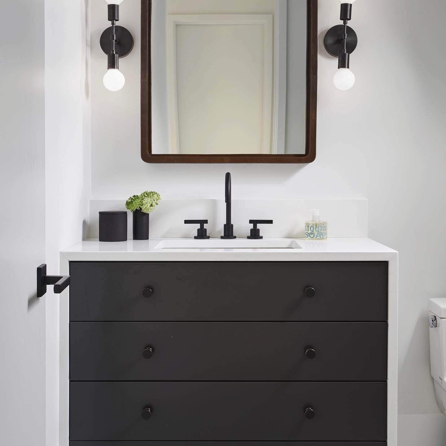 Duncan Mirror Tobacco Leather