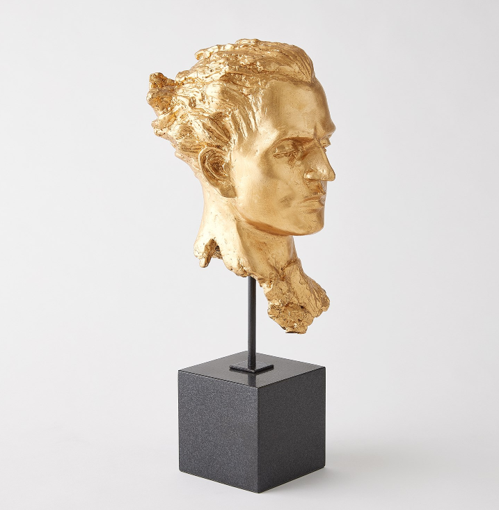 Gilded Portrait Sculpture Gold Leaf