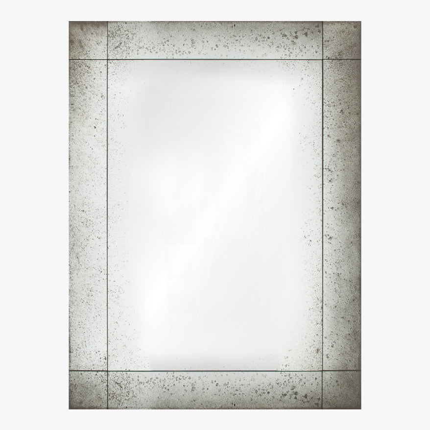 Frameless Antiqued Panel Mirror