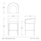 Technical line drawing of a bar stool showing front, back, and side views with dimension labels including 24 in, 24.5 in, 39 in, and 32 in, titled 2096 Osbourne Bar Stool.