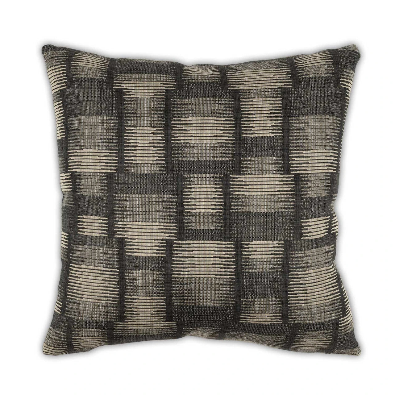 Decorative pillow with a geometric pattern on a white background