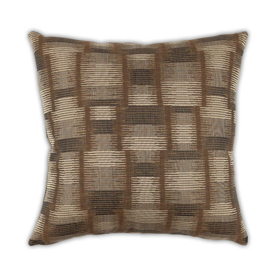 Decorative pillow with a woven pattern on a white background