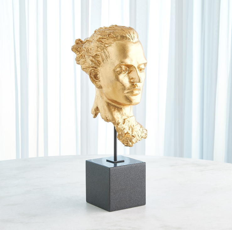Gilded Portrait Sculpture Gold Leaf