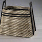 Ethan Basket Seagrass and Black Leather - multiple options