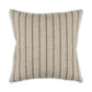 Striped pillow with beige and brown lines on a white background