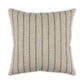 Striped pillow with beige and gray lines on a white background