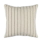 Striped pillow with a neutral color scheme on a white background