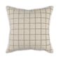 Beige pillow with grid pattern on a white background