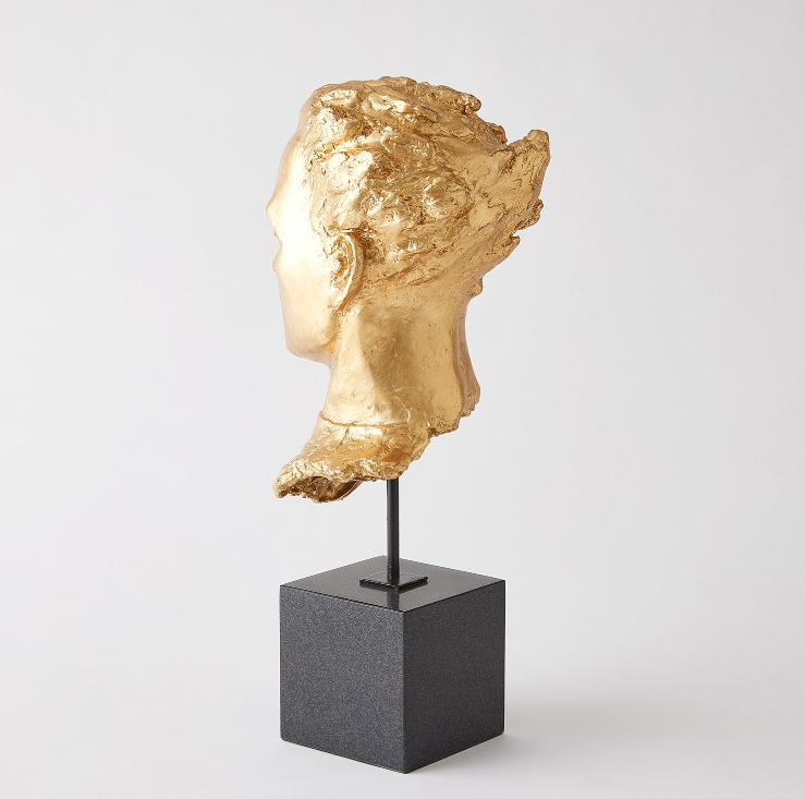 Gilded Portrait Sculpture Gold Leaf