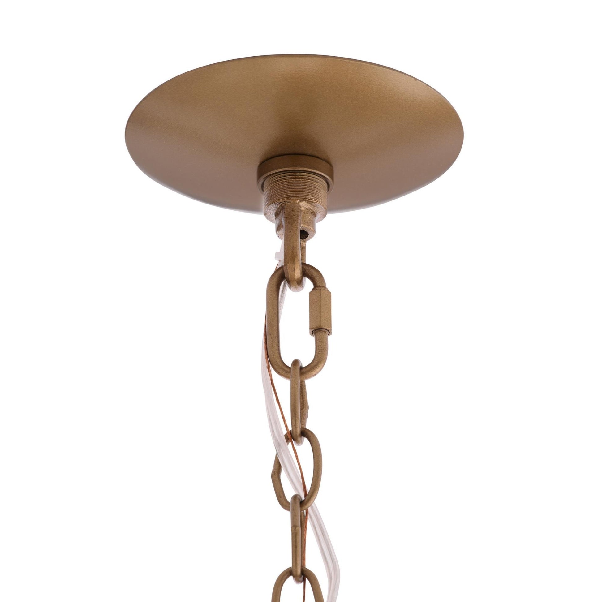 Bronze ceiling mount with chain on a white background