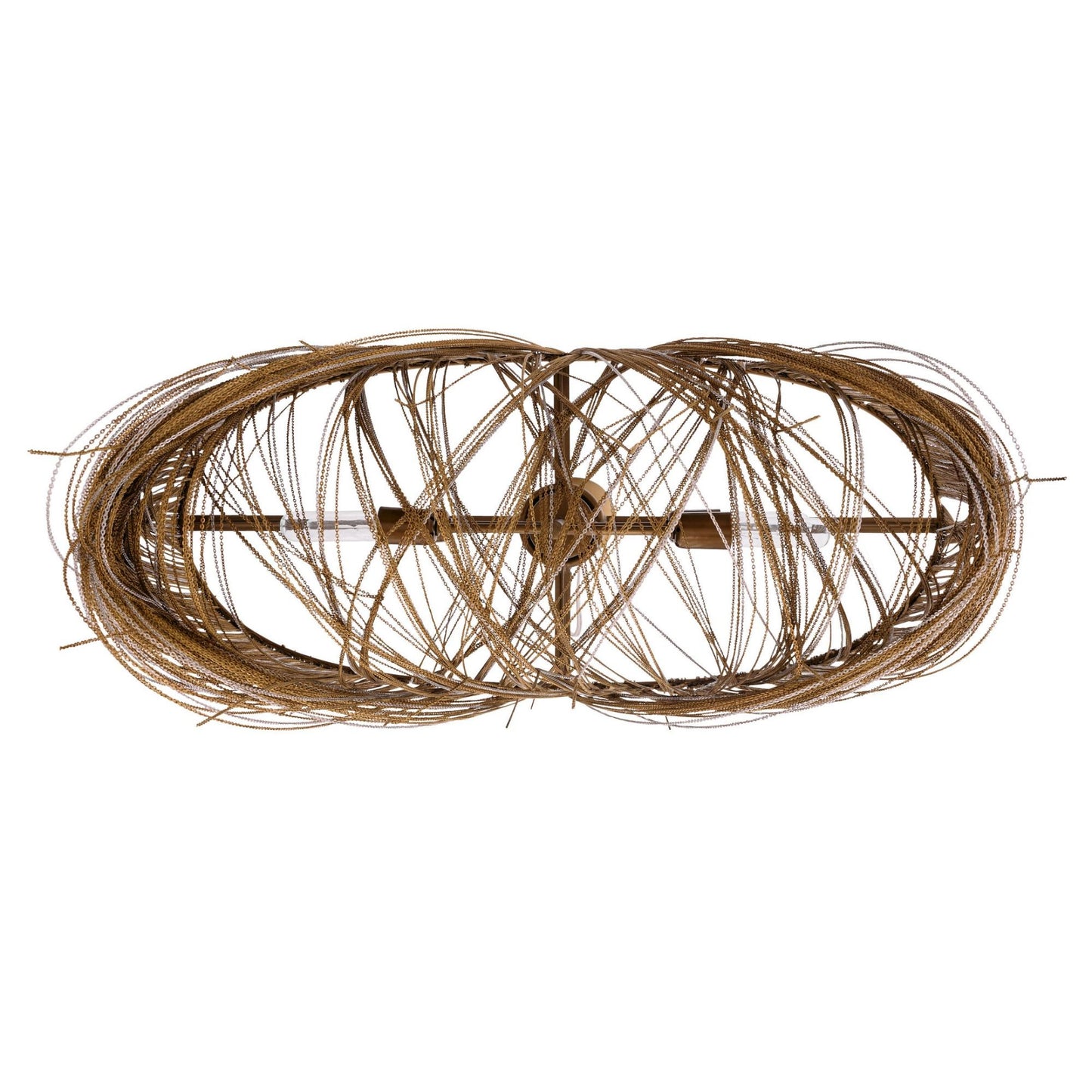 Decorative wreath made of intertwined branches on a white background