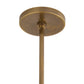 An antique brass ceiling canopy and downrod for a pendant light, shown against a solid white background.