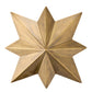 An eight-pointed star-shaped wall decor piece with a metallic gold finish, shown against a plain white background.