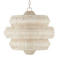 Woven pendant light on a white background