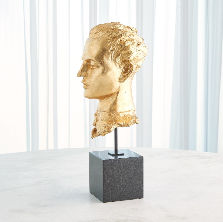 Gilded Portrait Sculpture Gold Leaf