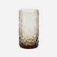 Textured glass vase on a white background