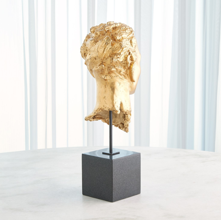 Gilded Portrait Sculpture Gold Leaf