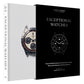 Book titled 'Exceptional Watches' with images of watches on a white and black background