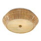 Wicker ceiling light fixture on a white background