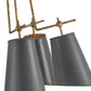 Jean Louis Chandelier Black Metal and Antique Brass