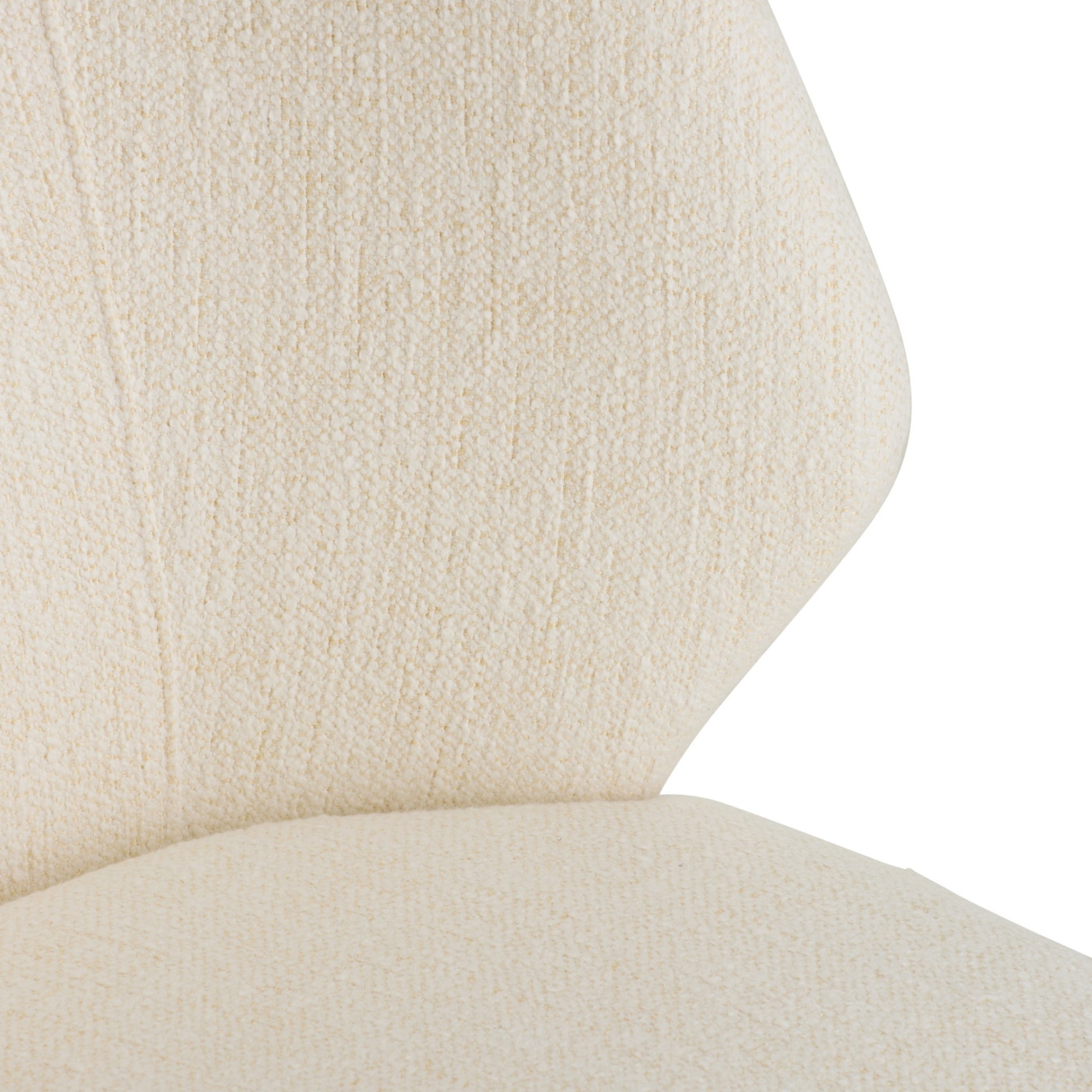 Close-up of a textured beige chair backrest on a white background