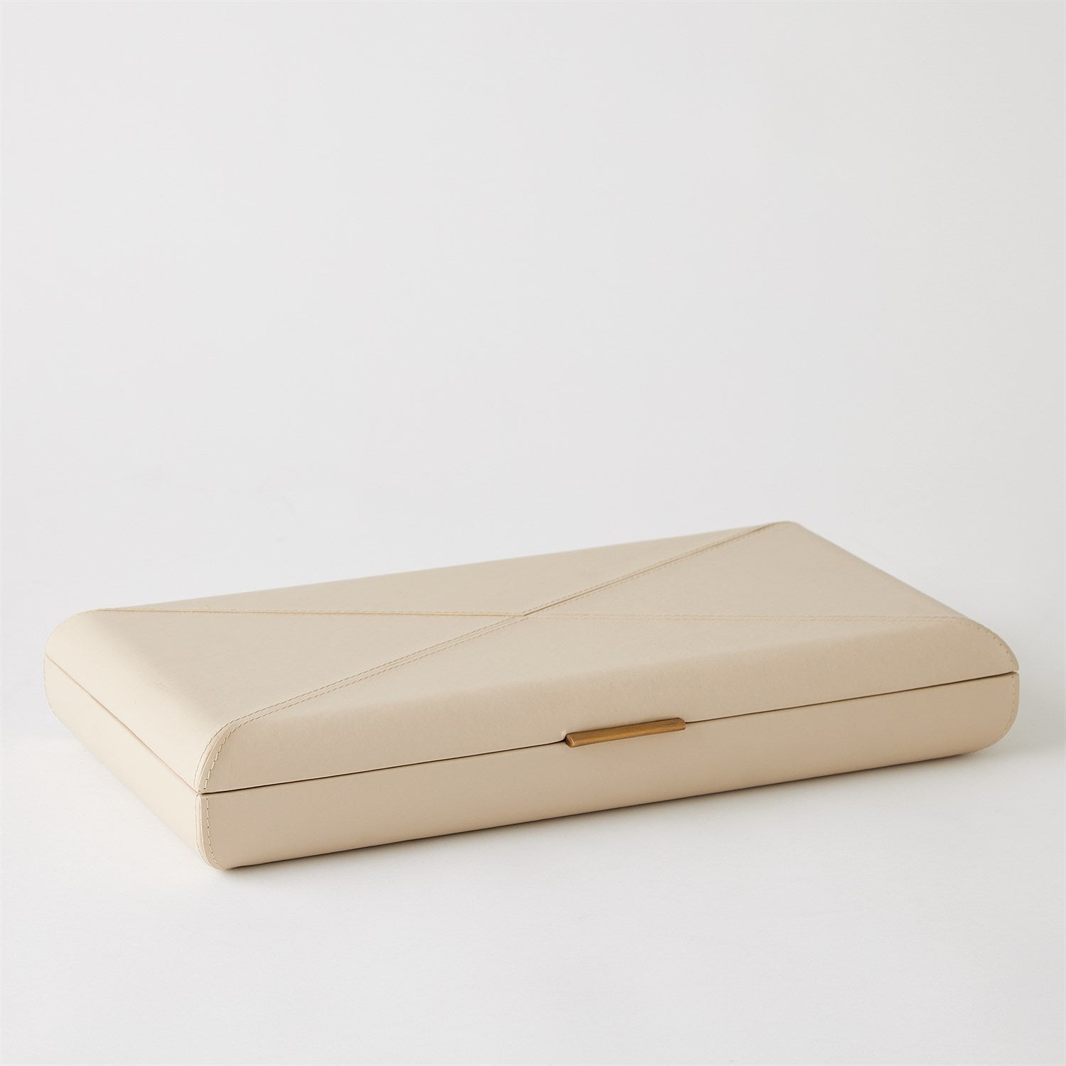 Beige jewelry box on a white background