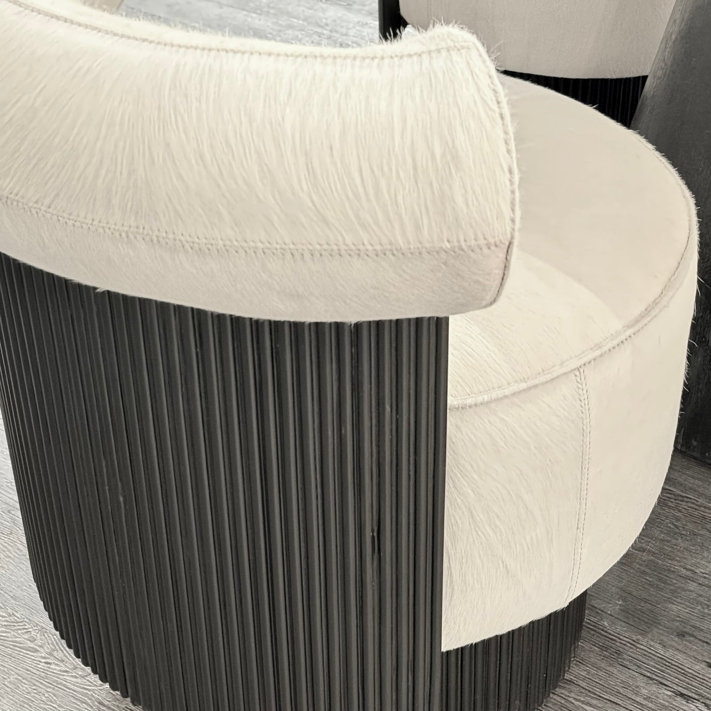 Erhart Chair White Hair on Hide