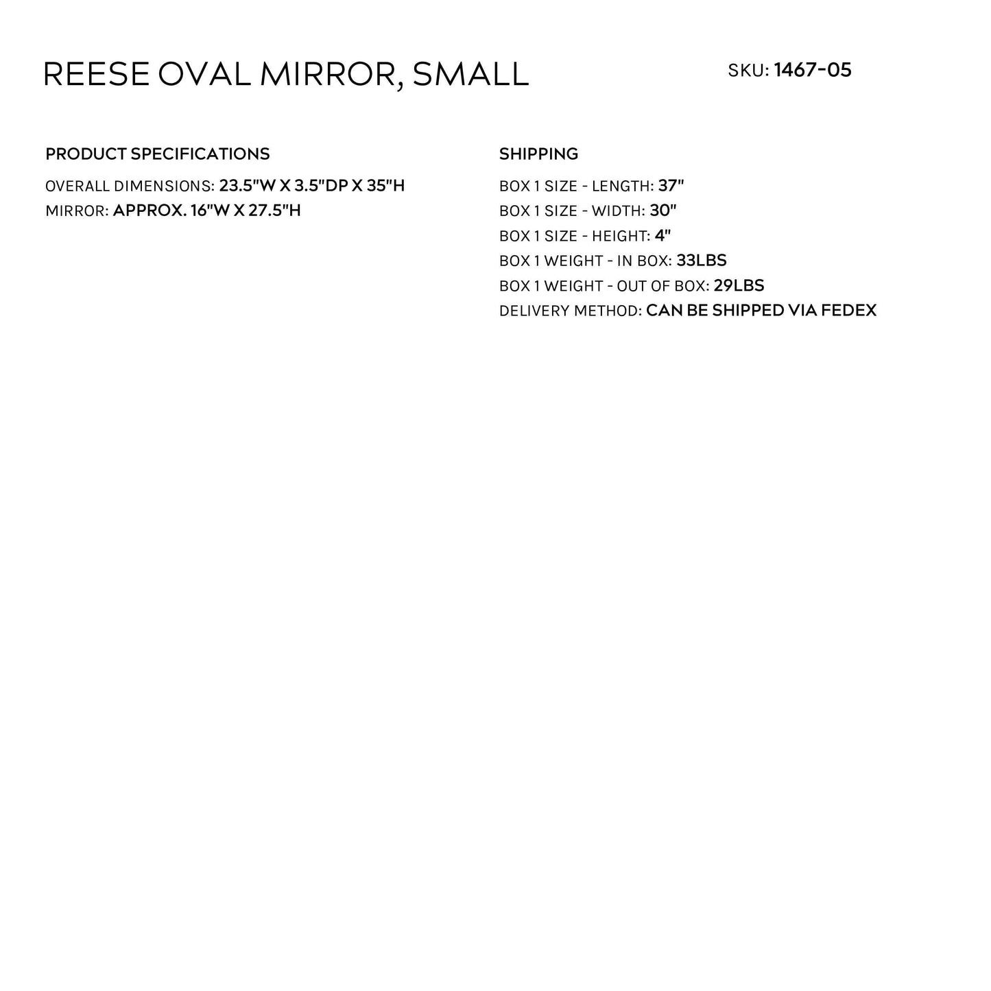 Reese Mirror White Wood