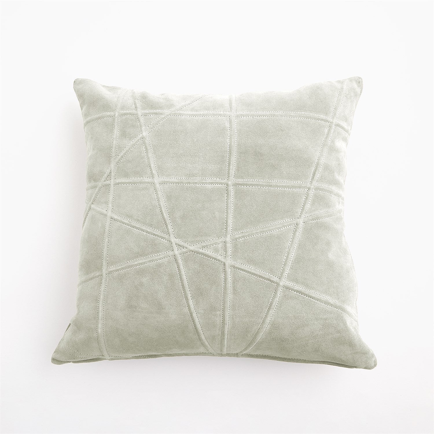 Decorative pillow with geometric pattern on a white background