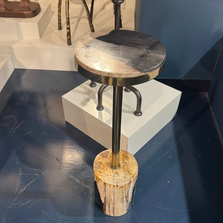 Janina Drink Table Dark Petrified Wood