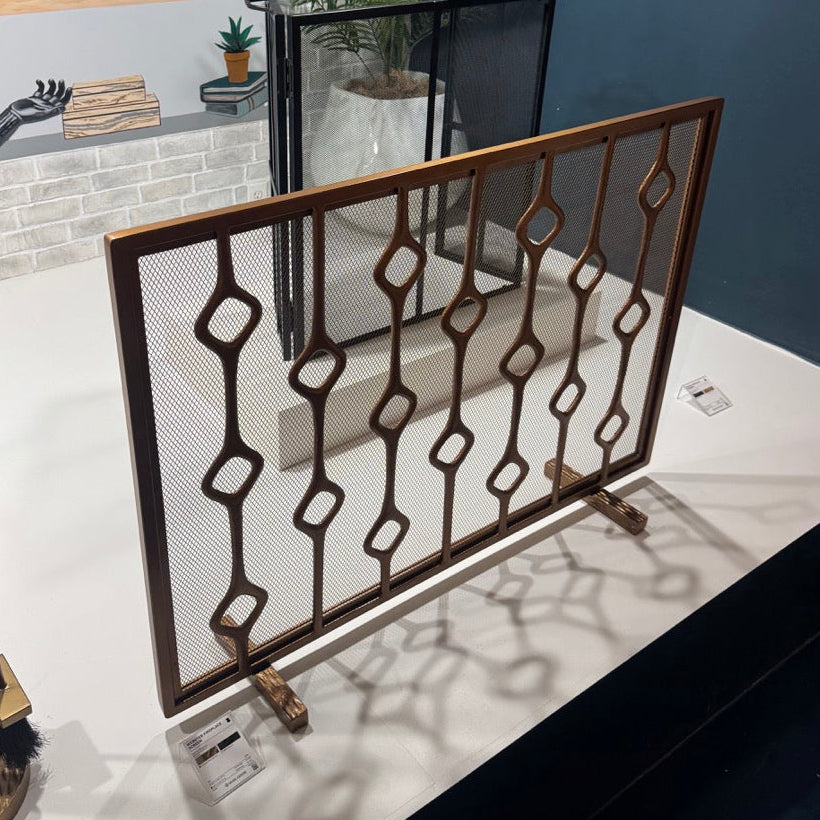 Webster Fireplace Screen Antique Brass
