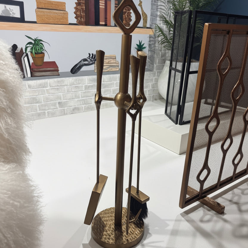 Webster Fireplace Antique Brass Iron