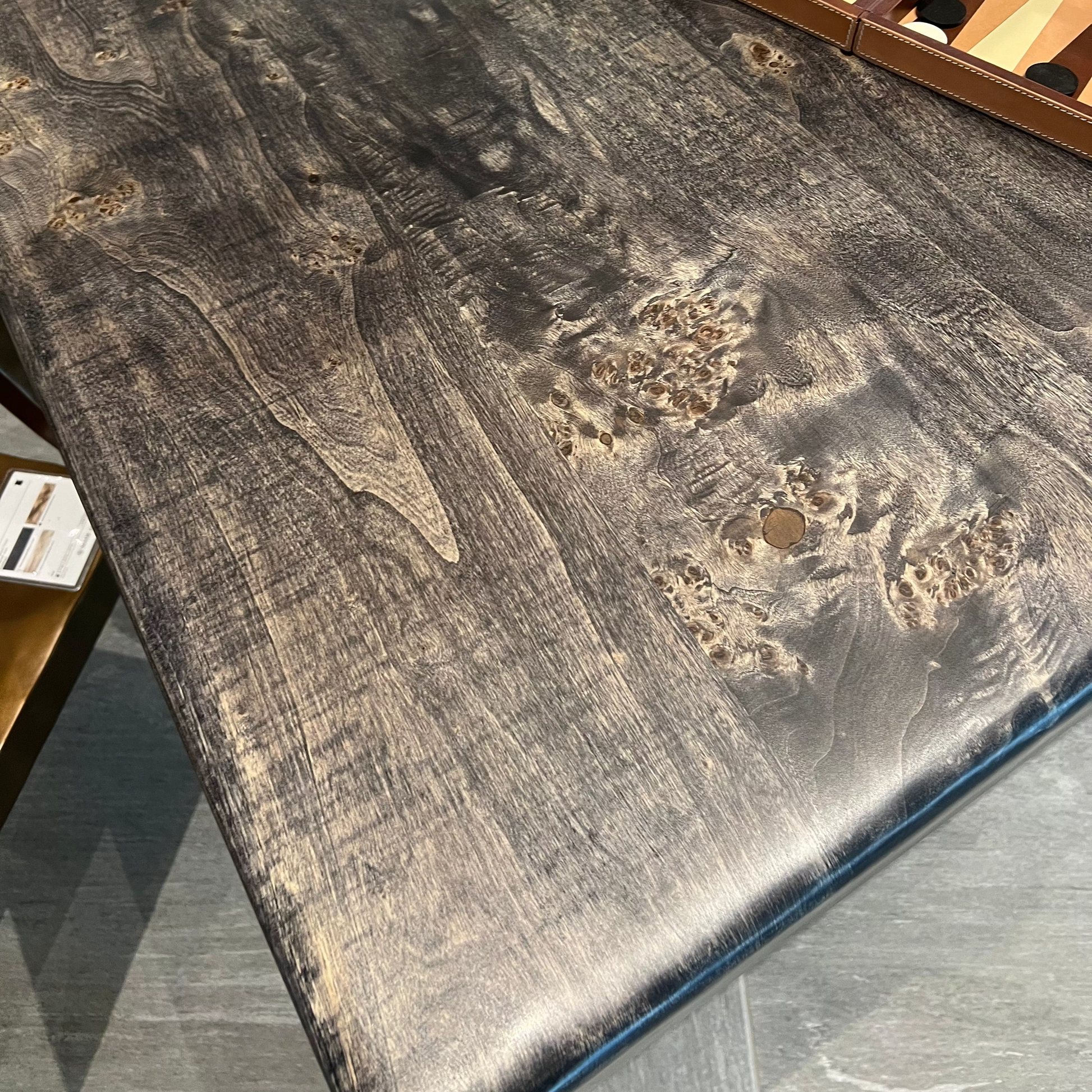 Backgammon board on a wooden surface