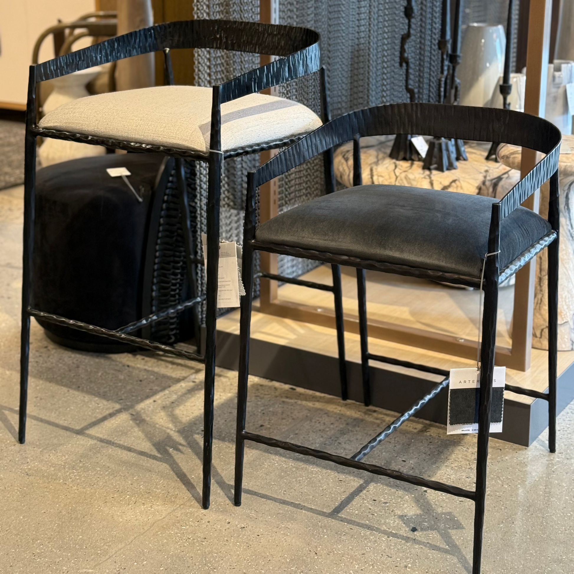 Arteriors Home Ansel Bar Stool Hammered Iron – CLAYTON GRAY HOME Arteriors Home Ansel Bar Stool Hammered Iron – CLAYTON GRAY HOME