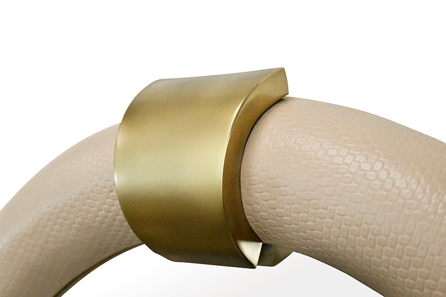 Bowie Mirror Ivory Faux Leather