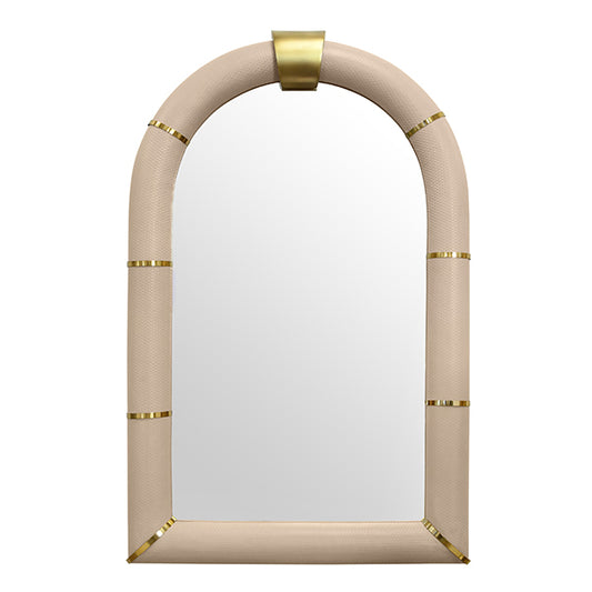 Bowie Mirror Ivory Faux Leather