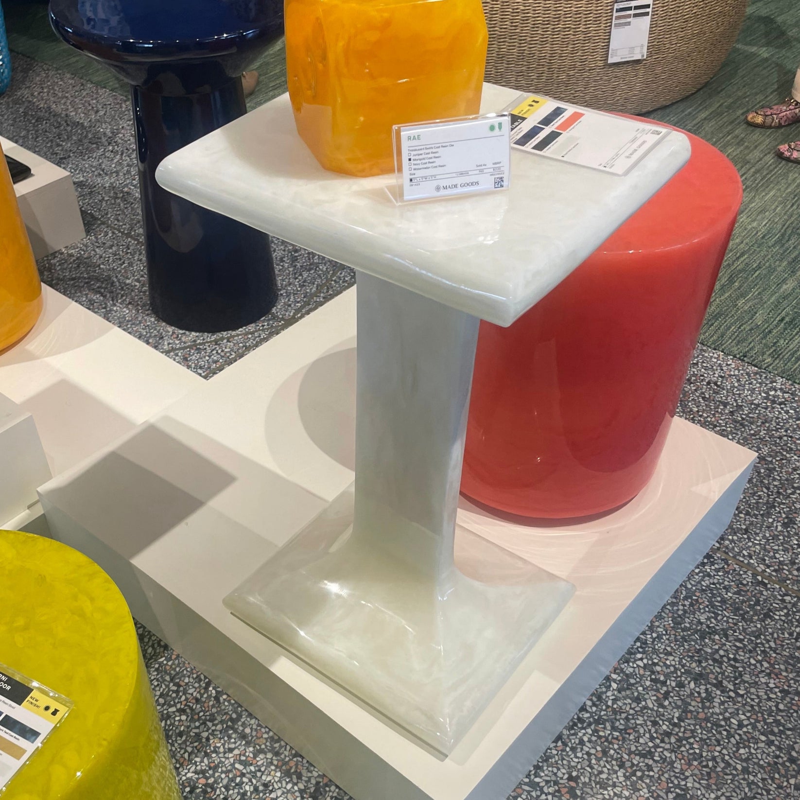 Made Goods Bexley Side Table Pearl White Cast Resin CLAYTON GRAY HOME