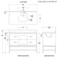 Technical dimension drawing of a bathroom vanity cabinet with sink, labeled plan view, front elevation, and side elevation. The drawing includes measurements such as 48 inches, 12 inches, 14 inches, and 33 1/2 inches, with the text 'WORLDS AWAY | CLIFFORD 48' at the top.