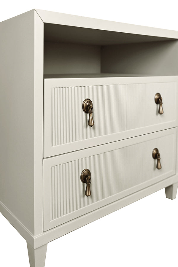 Corine Two Drawer Antique White