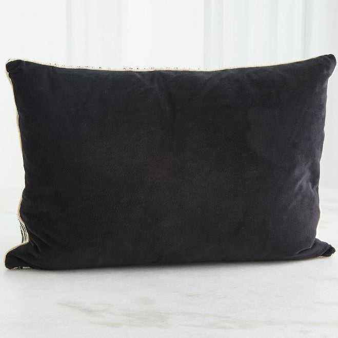Striped Beaded Lumbar Pillow