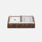 Playing cards with a tortoiseshell case on a white background